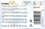 Compact Cassette RAKS SP 70 "SP Metal" Type IV Metal 1996 Europe