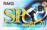 Compact Cassette RAKS SP 70 "SP Metal" Type IV Metal 1996 Europe