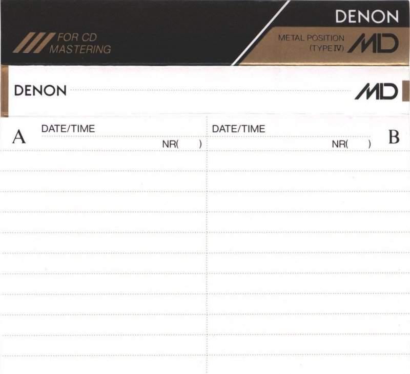 Compact Cassette Denon MD 64 "MD64P" Type IV Metal 1990 Japan