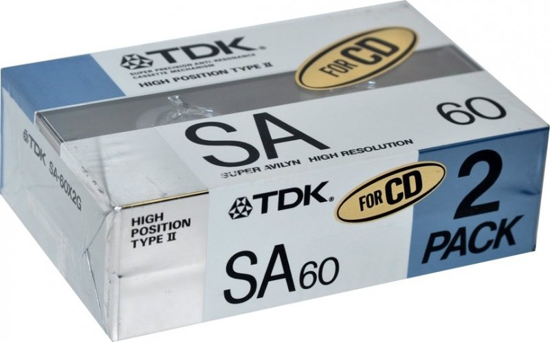2 pack TDK SA 60 "SA-60X2G" Type II Chrome 1988 Japan