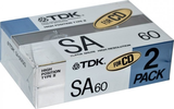 2 pack TDK SA 60 "SA-60X2G" Type II Chrome 1988 Japan
