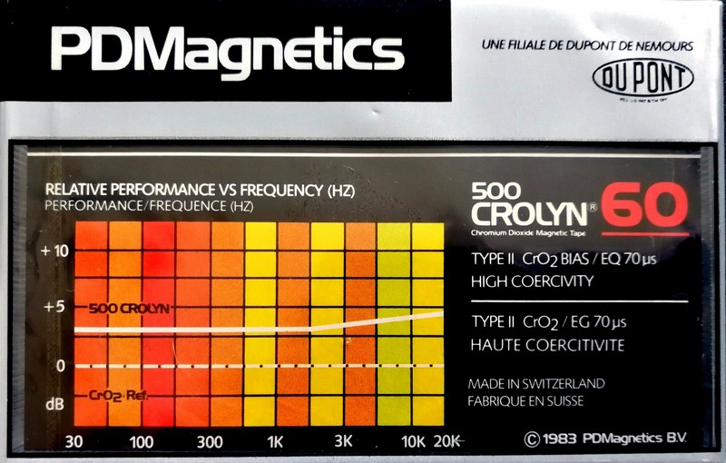 Compact Cassette PDM 500 Crolyn 60 Type II Chrome 1983 Europe