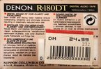 Digital Audio Tape Denon 180 "R-180DT W" Type IV Metal 1993 North America