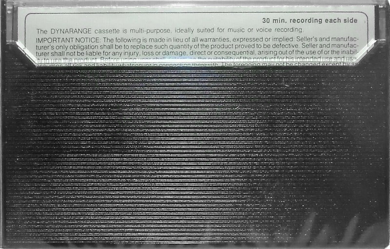 Compact Cassette Scotch Dynarange 60 Type I Normal 1977 USA