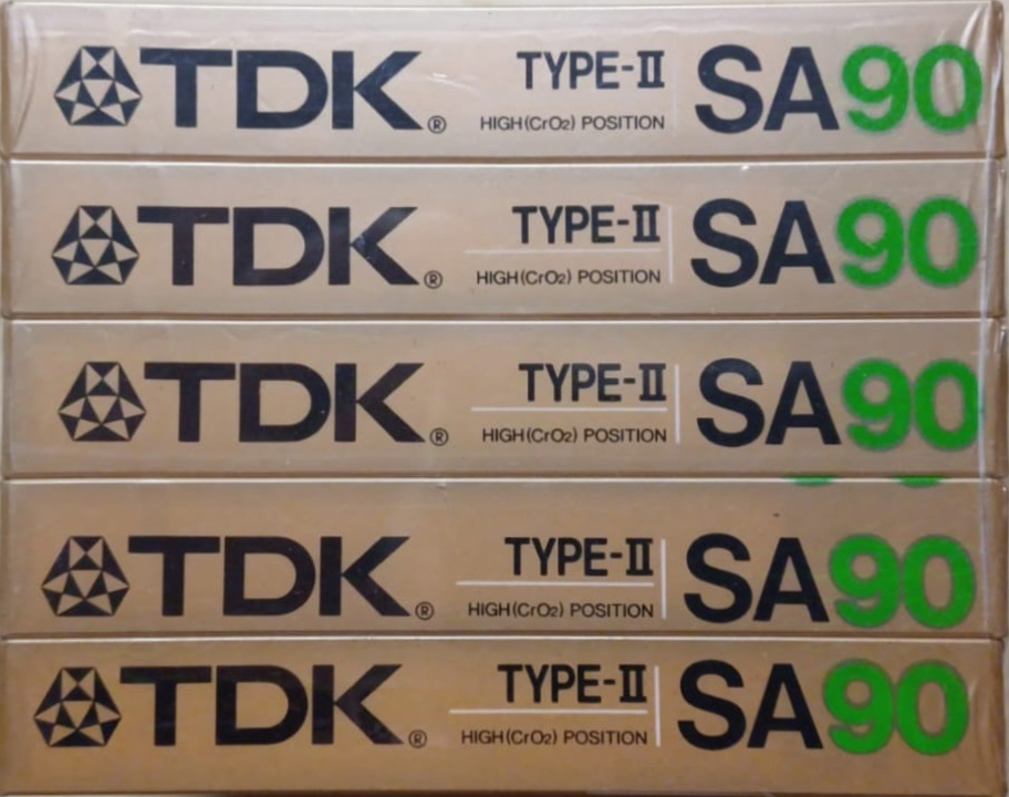 5 pack TDK SA 90 Type II Chrome 1987 North America