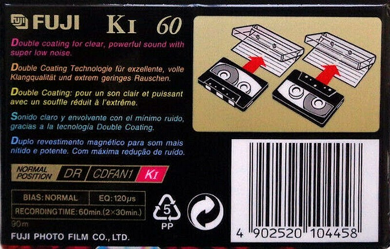 Compact Cassette Fuji K1 60 Type I Normal 1998 Europe