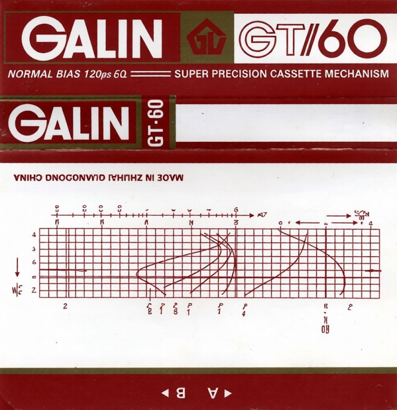 Compact Cassette Galin GT 60 Type I Normal 1989 China