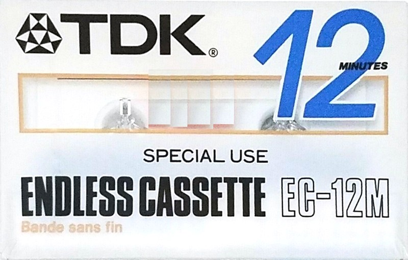 Compact Cassette TDK EC Endless 12 "EC-12M" Endless Cassette 1987 North America