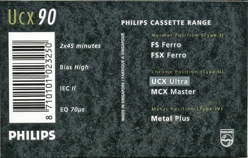 Compact Cassette Philips UCX 90 Type II Chrome 1990 Europe