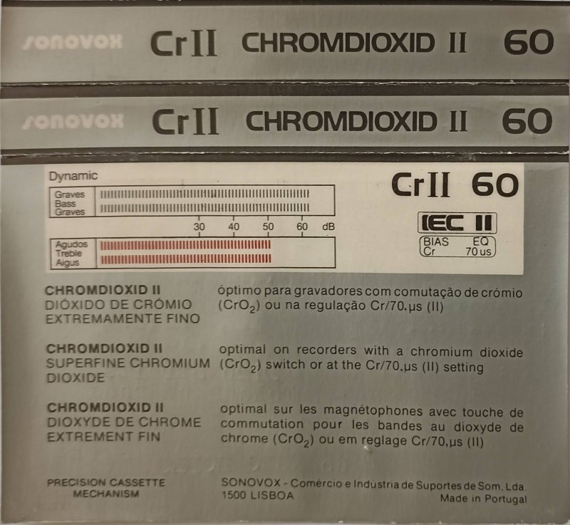 Compact Cassette Sonovox Cr II 60 Type II Chrome 1985 Portugal
