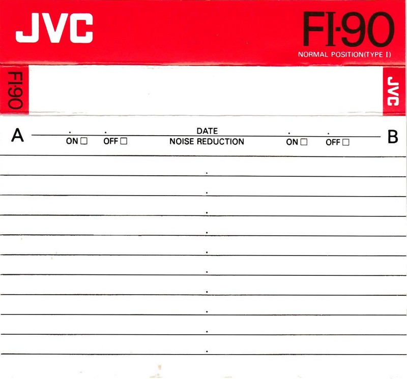 Compact Cassette JVC FI 90 "F1-90S" Type I Normal 1988 North America