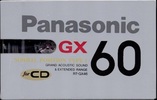 Compact Cassette Panasonic GX 60 "RT-GX60" Type I Normal 1989 Japan