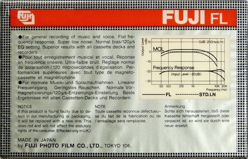 Compact Cassette Fuji FL 90 Type I Normal 1980 Europe, USA