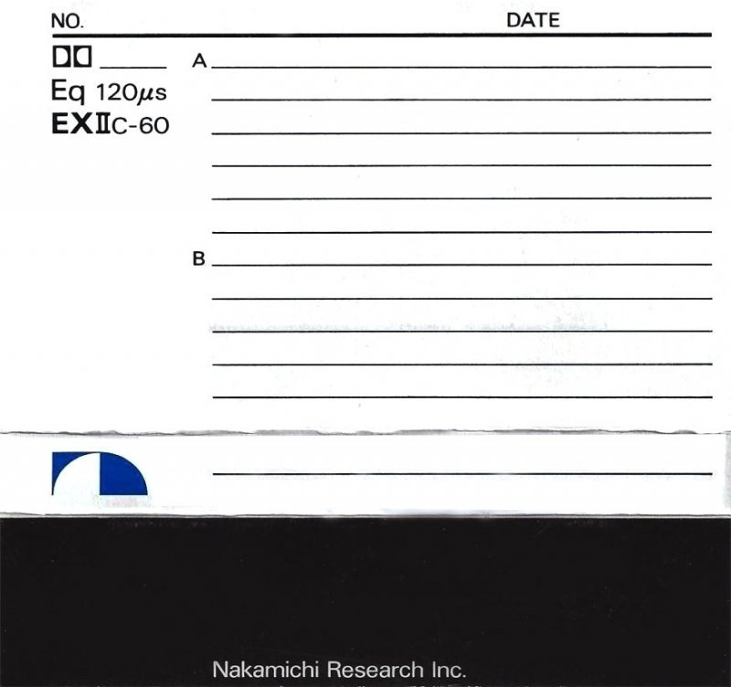 Compact Cassette Nakamichi EX II 60 Type I Normal 1978 Japan