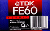 Compact Cassette TDK FE 60 "FE-60EB" Type I Normal 1997 Europe
