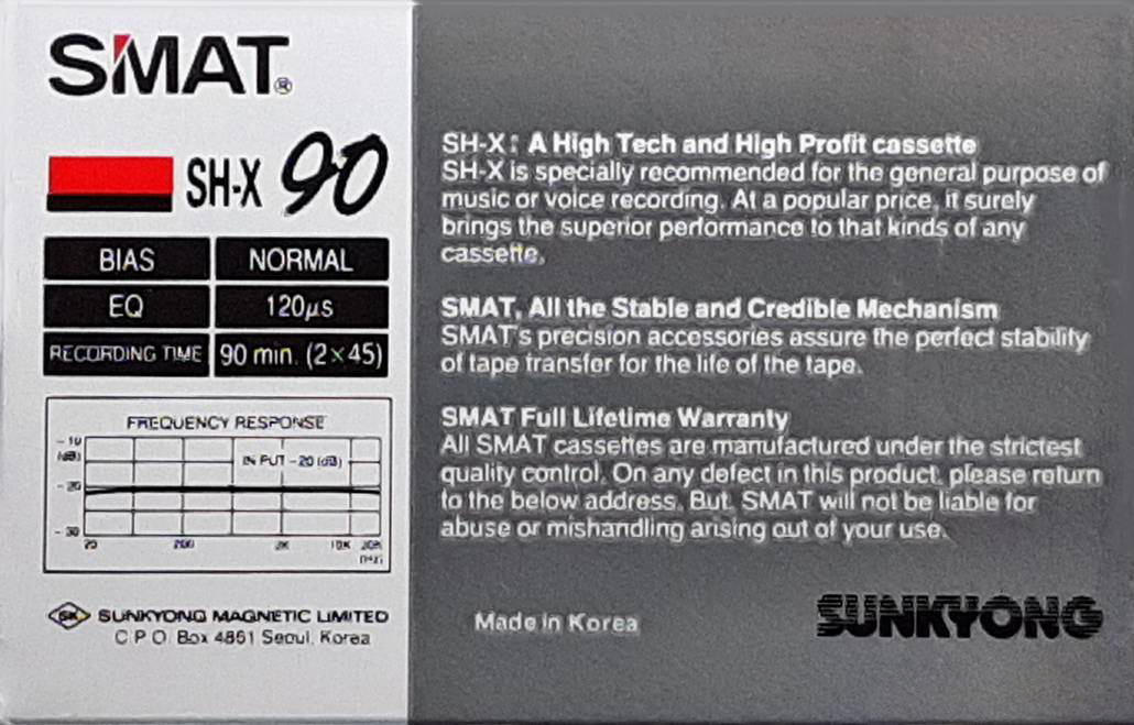 Compact Cassette Smat SH X 90 Type I Normal 1988 Near East