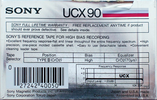Compact Cassette Sony UCX 90 Type II Chrome 1985 USA