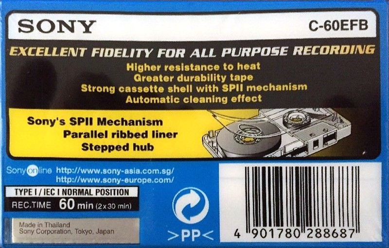 Compact Cassette Sony EF 60 "C-60EFB" Type I Normal 2008 Worldwide