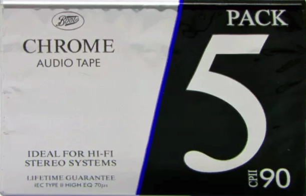 5 pack Boots / Boots Audio CPII 90 Type II Chrome 1995 UK