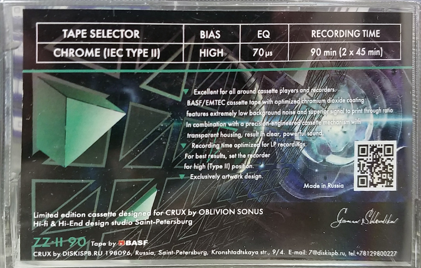 Compact Cassette CRUX ZZ 90 "HQ series" Type II Chrome 2023 Worldwide