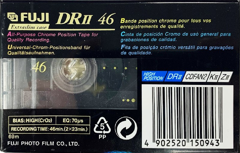 Compact Cassette Fuji DR-II 46 Type II Chrome 1998 Europe