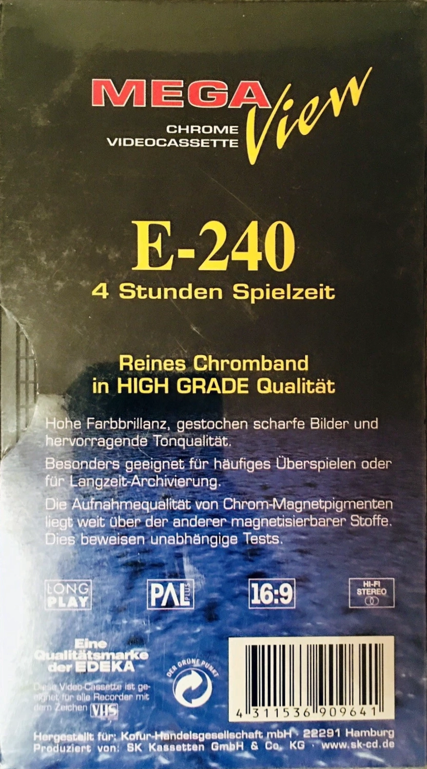 VHS, Video Home System Mega View 240 Type II Chrome 2000 Germany