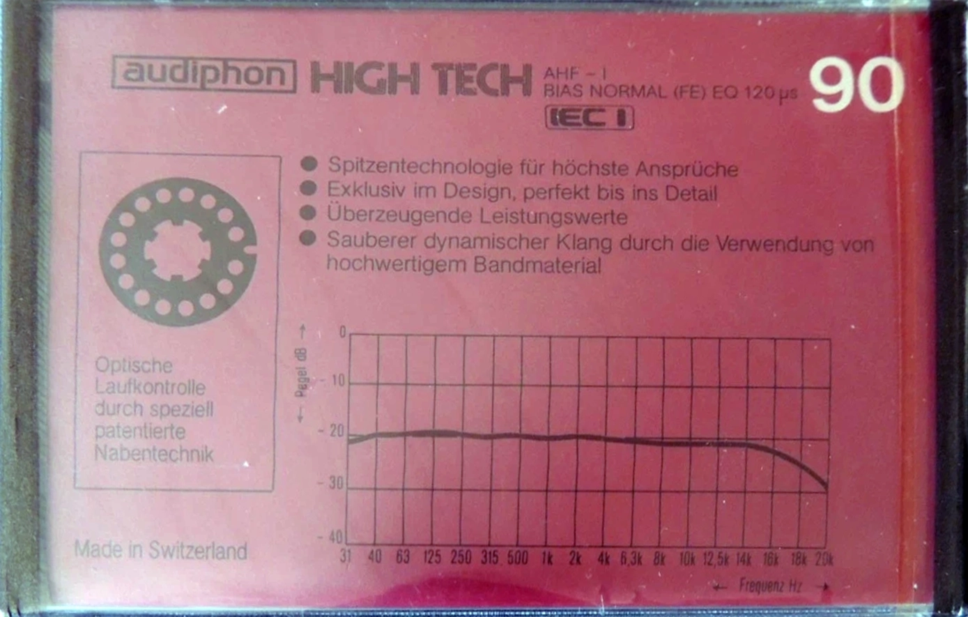 Compact Cassette Audiphon AHF-I 90 Type I Normal 1986 Germany