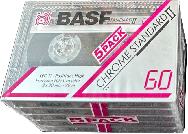 5 pack BASF Chrome Standard II 60 Type II Chrome 1991 Europe