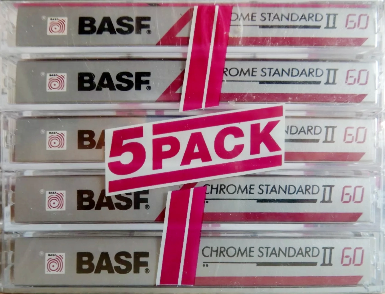 5 pack BASF Chrome Standard II 60 Type II Chrome 1991 Europe