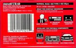 Compact Cassette Maxell UR 60 Type I Normal 2002 North America