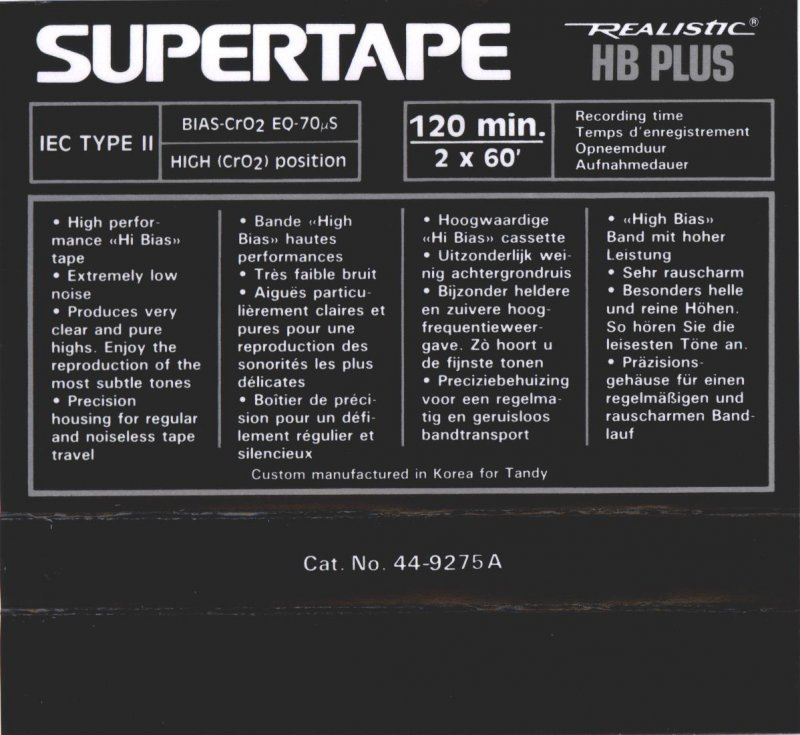 Compact Cassette: Unknown SUPERTAPE - HB Plus 120