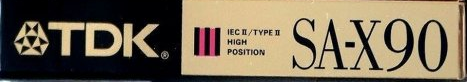 Compact Cassette TDK SA-X 90 "SA-X90ST" Type II Chrome 1990 North America