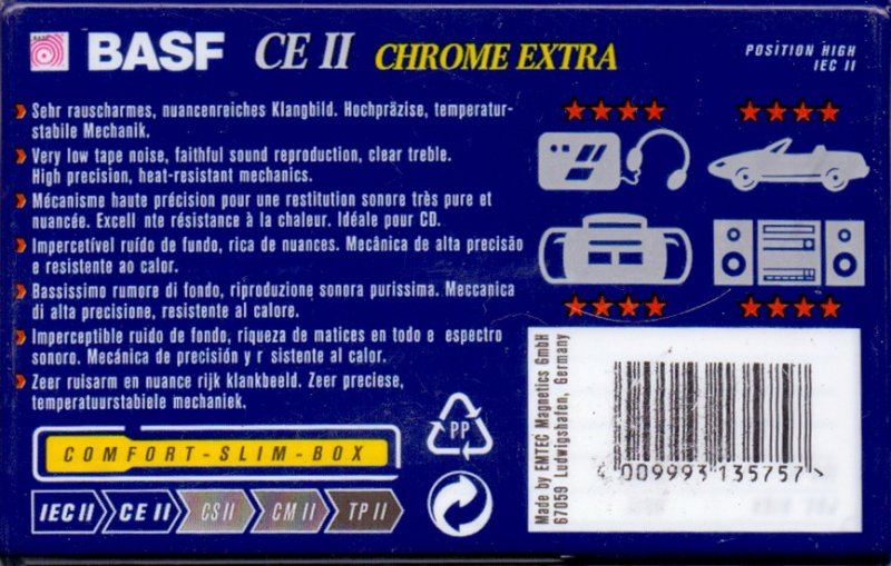 Compact Cassette BASF CE II Chrome Extra 90 Type II Chrome 1995 Europe