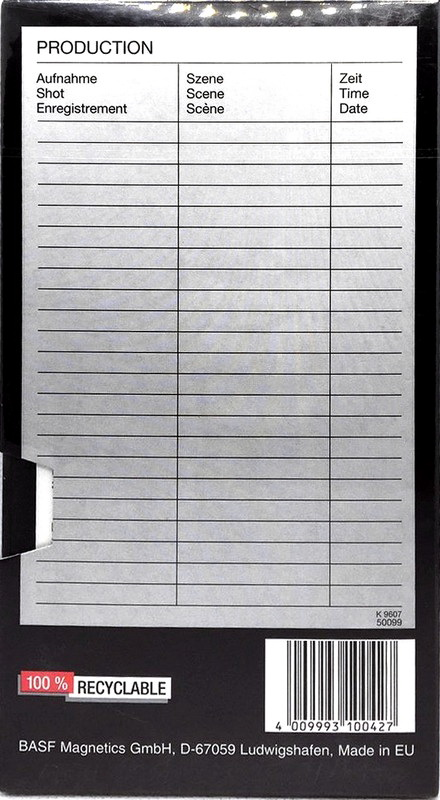 VHS, Video Home System BASF Video Broadcast 120 Type I Normal 1994 Europe