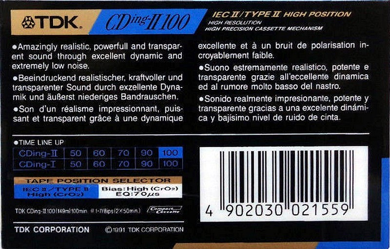 Compact Cassette: TDK  - CDing-II 100