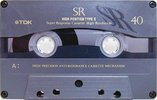 Compact Cassette TDK SR 40 "SR-40R" Type II Chrome 1992 Japan