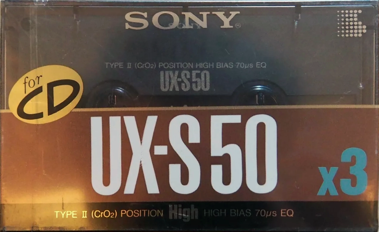 3 pack Sony UX-S 50 "3UX-S50B" Type II Chrome 1989 Japan