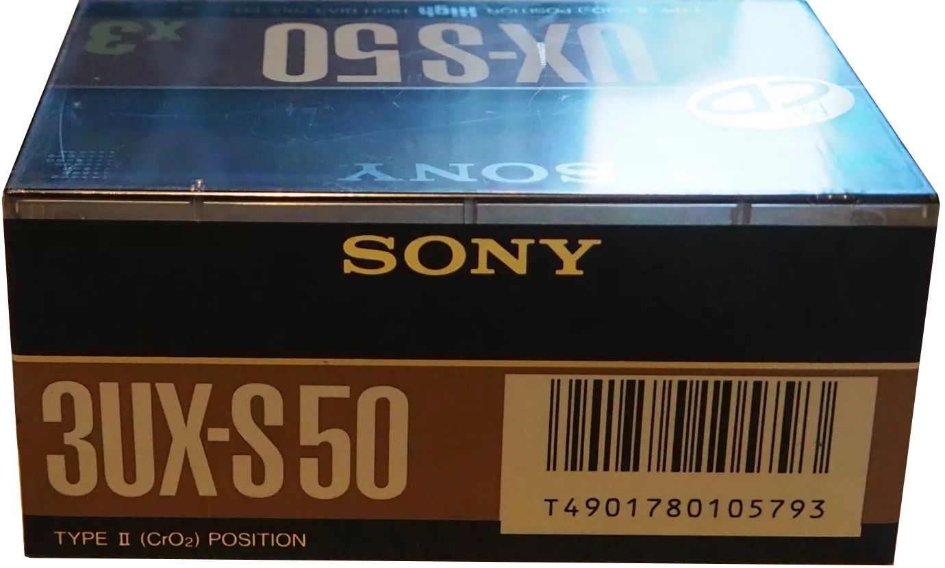 3 pack Sony UX-S 50 "3UX-S50B" Type II Chrome 1989 Japan