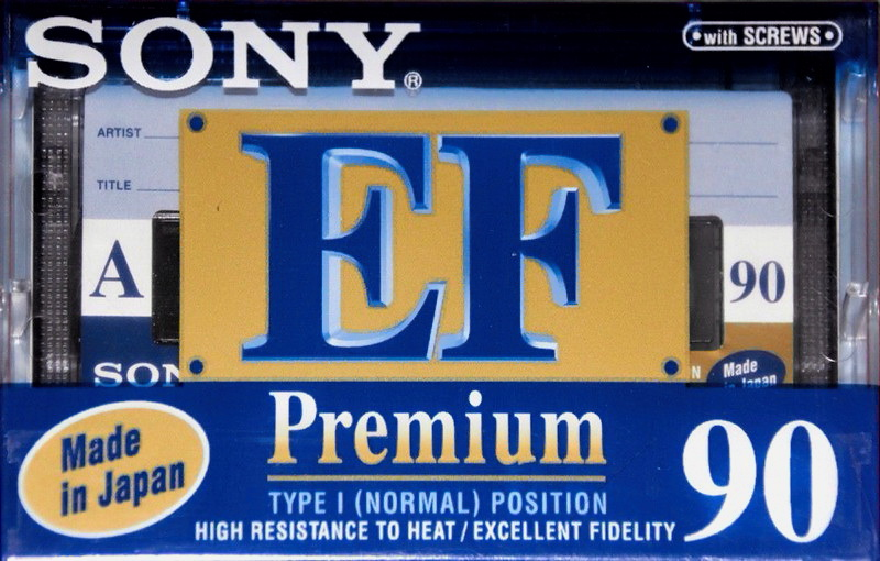 Compact Cassette Sony EF 90 "Premium C-90EFPS" Type I Normal 1996 Worldwide