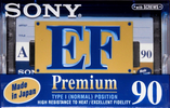 Compact Cassette Sony EF 90 "Premium C-90EFPS" Type I Normal 1996 Worldwide