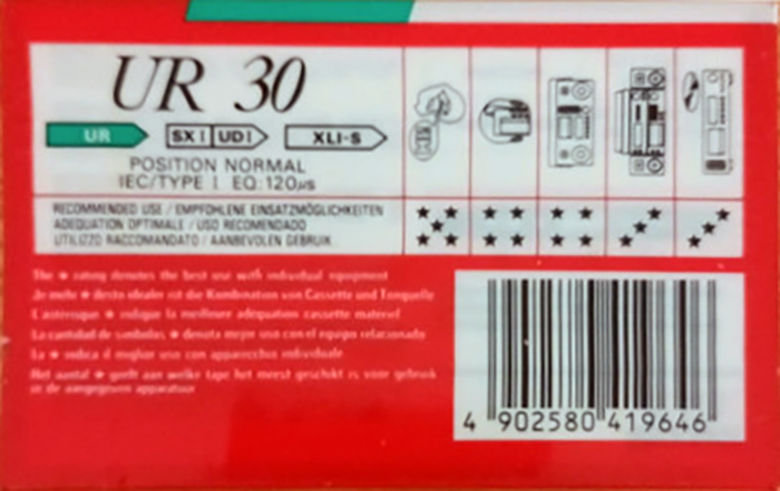 Compact Cassette Maxell UR 30 Type I Normal 1991 Europe