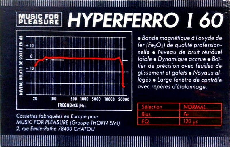 Compact Cassette Music For Pleasure Hyperferro I 60 Type I Normal 1986 France
