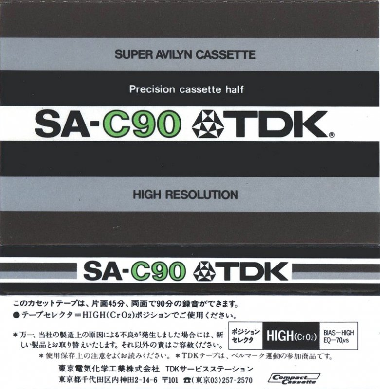 Compact Cassette TDK SA 60 Type II Chrome 1975 Japan