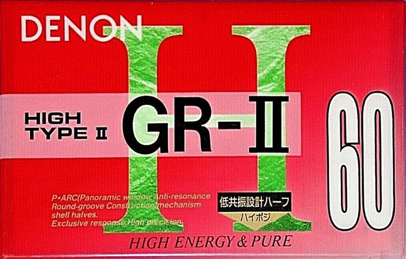 Compact Cassette Denon GR-II 60 "GR-2 60U" Type II Chrome 1994 Japan