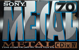 Compact Cassette Sony CDix IV 70 "C-70CDX4A" Type IV Metal 1992 Japan