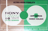 Compact Cassette Sony 90 "Handi-Holder UHF" Type I Normal 1974 USA