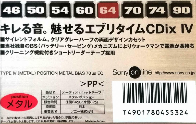 Compact Cassette: Sony  - CDit IV 64