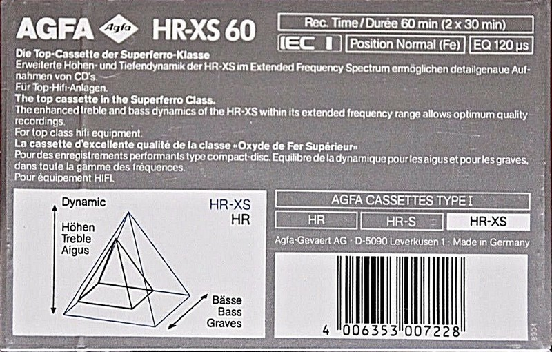 Compact Cassette: AGFA  - HR-XS 60