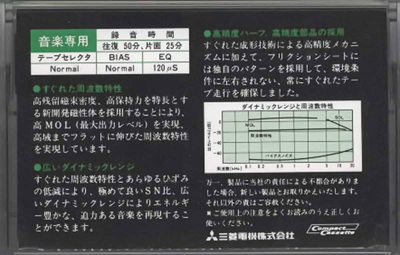 Compact Cassette Diatone DF 50 Type I Normal 1983 Japan