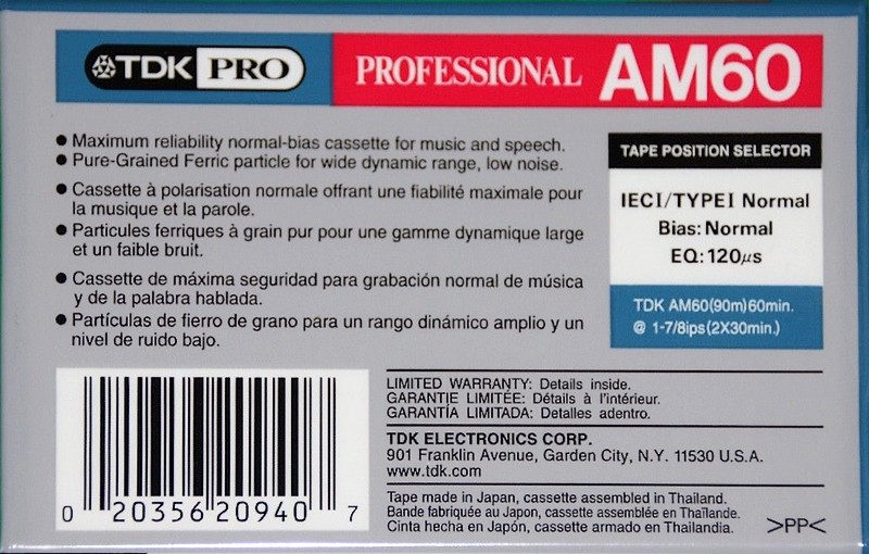 Compact Cassette: TDK  - Pro 60